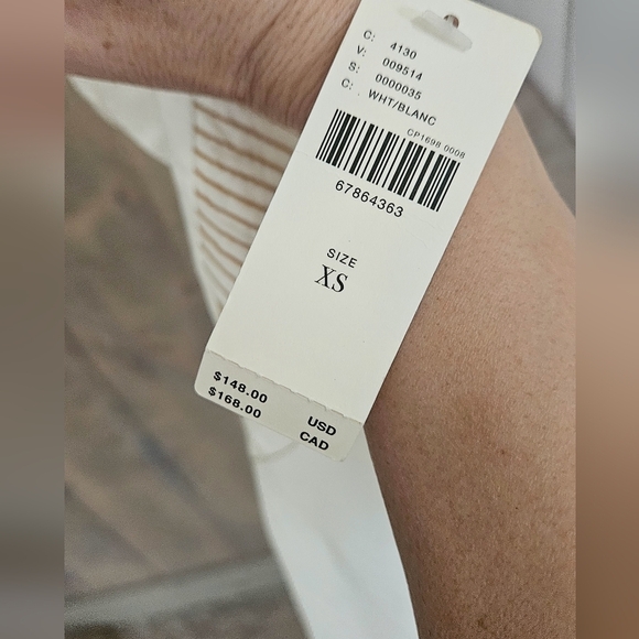 ANTHROPOLOGIE PILCRO Cream cotton contasting stich Cutout Midi Dress. XS NWT - Picture 8 of 14